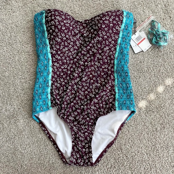 Laundry by Shelli Segal one piece bandeau swimsuit - Picture 5 of 10